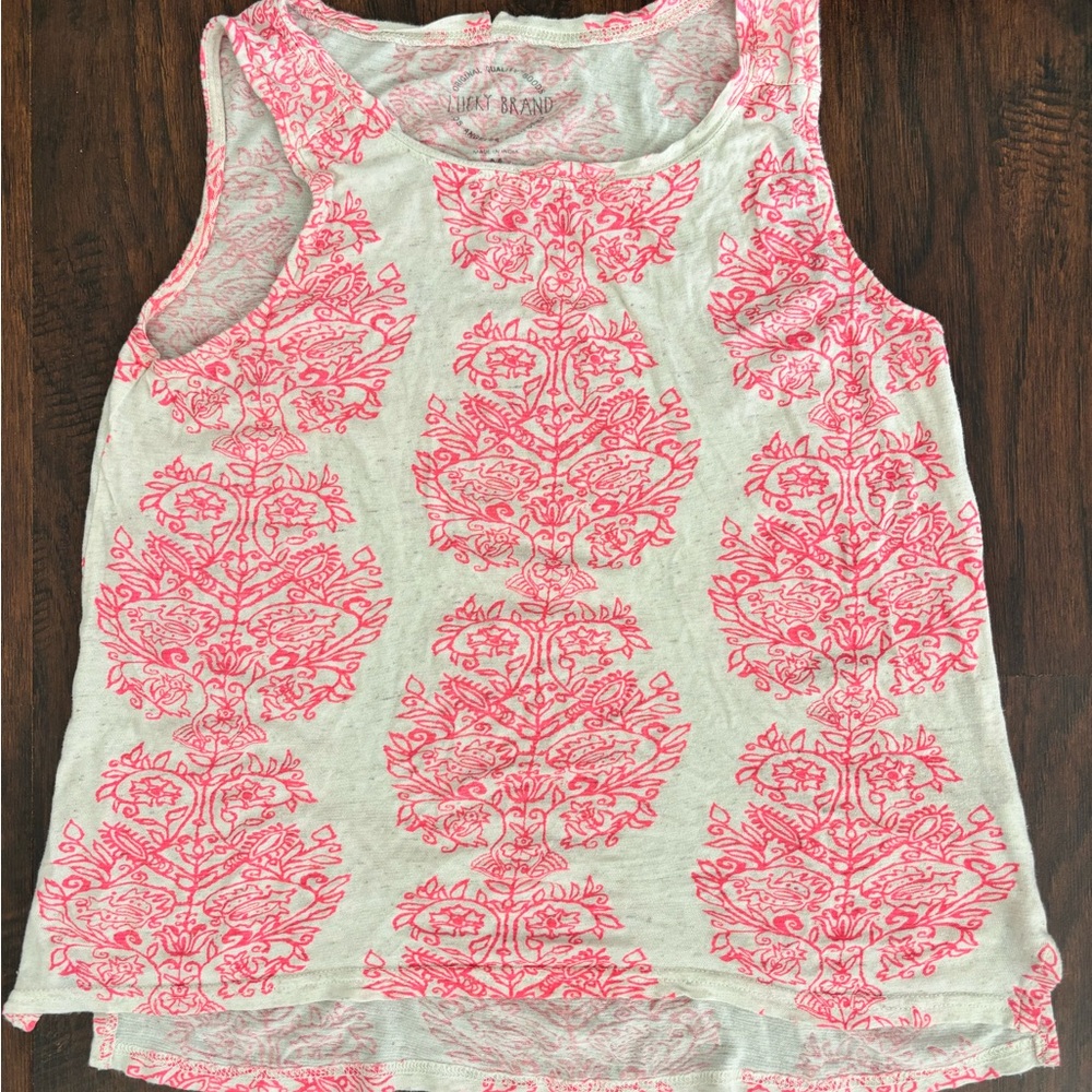 Women’s Lucky Brand Sleeveless Pink Patterned Tank Top